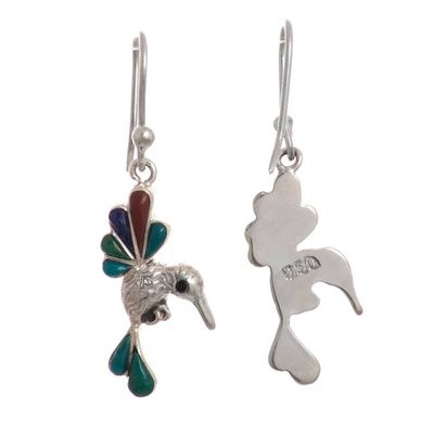Alternate image for Gemstone Combo Hummingbird Dangle Earrings from Peru Rainbow Hummingbirds