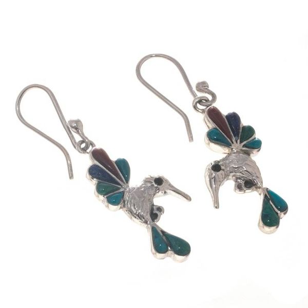 Alternate image for Gemstone Combo Hummingbird Dangle Earrings from Peru Rainbow Hummingbirds
