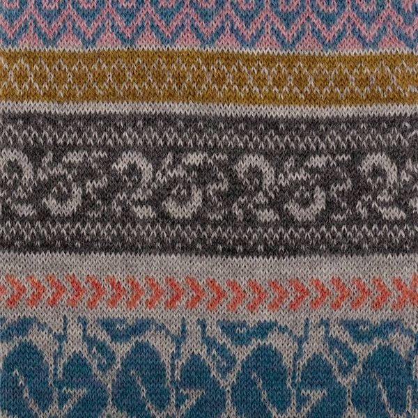 Alternate image for Patterned Multicolor 100 Alpaca Scarf Handwoven in Peru Wintry Petals