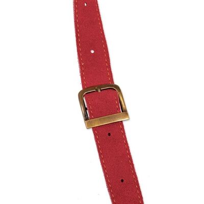 Alternate image for Suede Shoulder Bag in Red with Adjustable Strap from Peru Warm Spiral