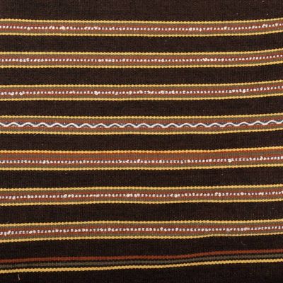 Alternate image for Handloomed Brown and Yellow Alpaca Blend Throw Blanket Huanca Triumph