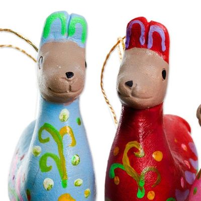 Alternate image for Hand-Painted Ceramic Llama Ornaments from Peru Set of 6 Llama Family