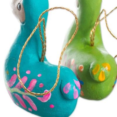 Alternate image for Hand-Painted Ceramic Llama Ornaments from Peru Set of 6 Llama Family