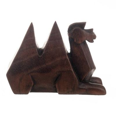 Alternate image for Modern Minimalist Camel Figurine Carved by Hand in Cedarwood Child of the Sun