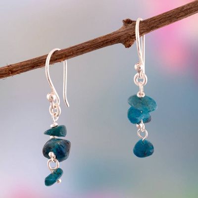 Primary image for Sea-Inspired Sterling Silver and Apatite Dangle Earrings Seas of Lima