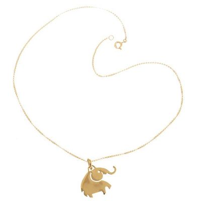 Alternate image for 18k Gold-Plated Prosperity Elephant Pendant Necklace Prosperity Elephant