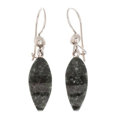 Alternate image for Artisan Crafted Jade Earrings A Cut Above in Dark Green