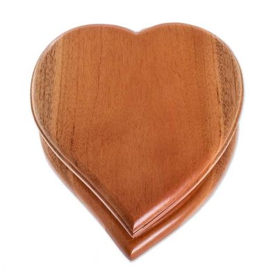 Alternate image for Cedar Wood Heart-Shaped Jewelry Box From Guatemala Burning Love