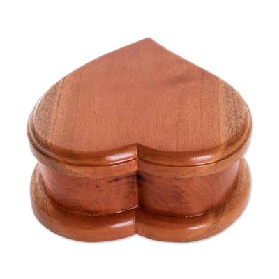 Alternate image for Cedar Wood Heart-Shaped Jewelry Box From Guatemala Burning Love