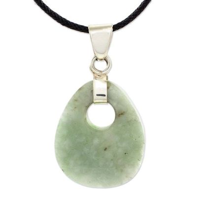 Alternate image for Hand Crafted Jade Pendant on Cotton Cord Necklace Maya Dreams