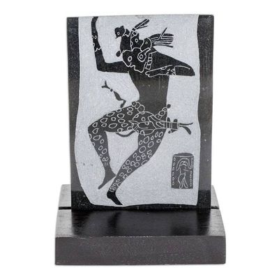 Alternate image for Museum Replica Maya Jaguar Dancer Green Jade Plaque Maya Jaguar Dancer