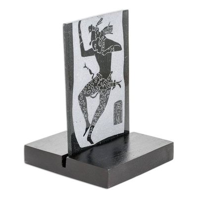 Alternate image for Museum Replica Maya Jaguar Dancer Green Jade Plaque Maya Jaguar Dancer