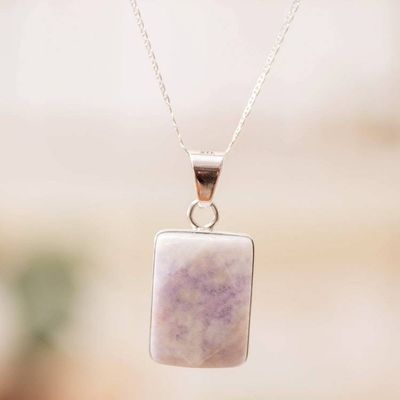 Alternate image for Reversible Silver Lilac Jade Necklace with Mayan God Motif God of Corn
