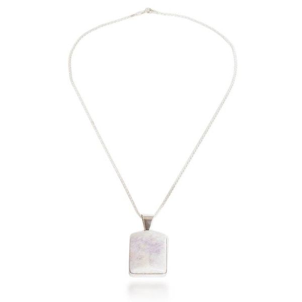 Alternate image for Reversible Silver Lilac Jade Necklace with Mayan God Motif God of Corn