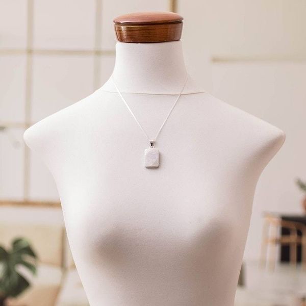 Alternate image for Reversible Silver Lilac Jade Necklace with Mayan God Motif God of Corn