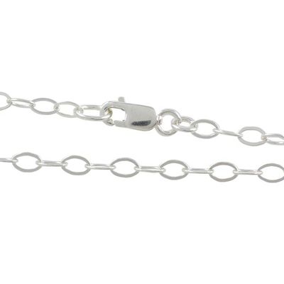 Alternate image for Handcrafted Sterling Silver Flower Wreath Pendant Necklace Floret Wreath