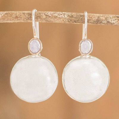 Alternate image for Shibuichi and Sterling Silver Lilac Jade Earrings Mixco Reflections