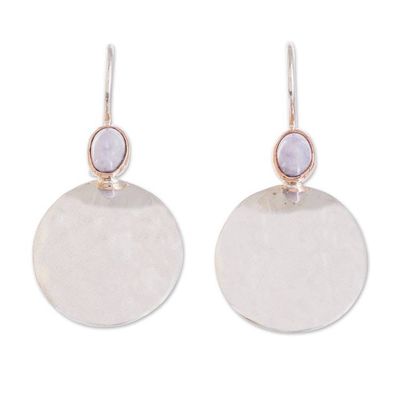 Alternate image for Shibuichi and Sterling Silver Lilac Jade Earrings Mixco Reflections