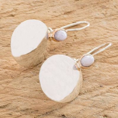 Alternate image for Shibuichi and Sterling Silver Lilac Jade Earrings Mixco Reflections