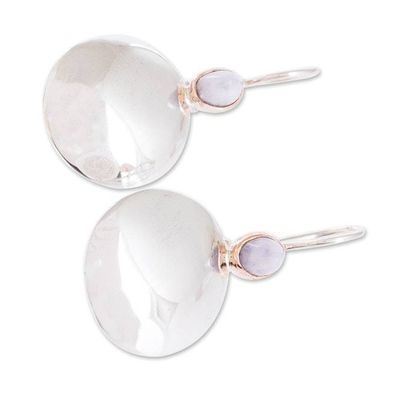 Alternate image for Shibuichi and Sterling Silver Lilac Jade Earrings Mixco Reflections