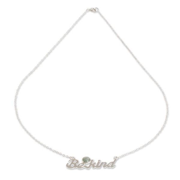 Alternate image for Kindness Themed Jade Necklace Being Kind