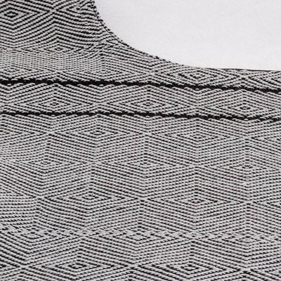 Alternate image for Geometric Cotton Poncho in Black and Eggshell Geometric Evening