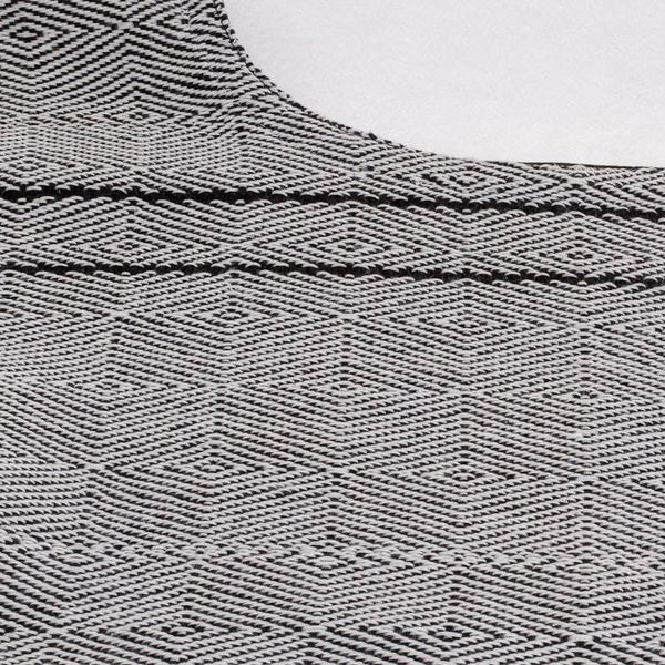 Alternate image for Geometric Cotton Poncho in Black and Eggshell Geometric Evening