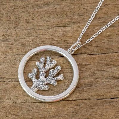 Alternate image for Coral-Themed Pendant Necklace from Guatemala Bottom of the Sea