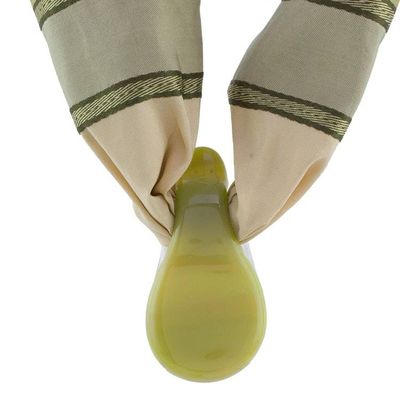 Alternate image for Chartreuse Art Glass Teardrop Pendant Silk Scarf Necklace Afternoon Fields