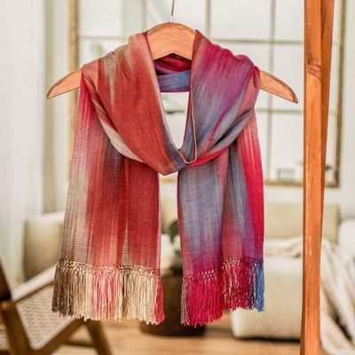 Alternate image for Handwoven Rayon Scarf from Central America Solola Fireworks