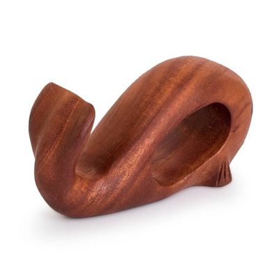 Alternate image for Whale-Shaped Mahogany Wood Figurine Handmade in Guatemala Oceanic Adventures