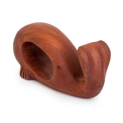 Alternate image for Whale-Shaped Mahogany Wood Figurine Handmade in Guatemala Oceanic Adventures