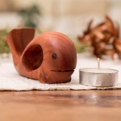 Alternate image for Whale-Shaped Mahogany Wood Figurine Handmade in Guatemala Oceanic Adventures