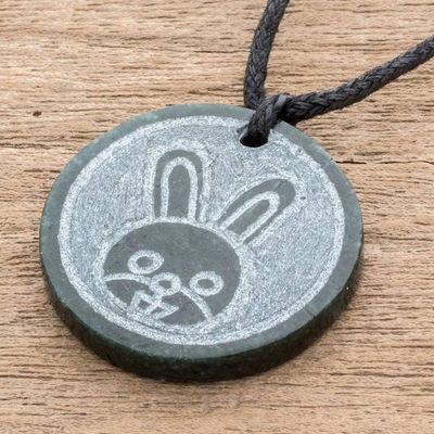 Alternate image for Jade Rabbit Pendant Necklace from Guatemala Qanil
