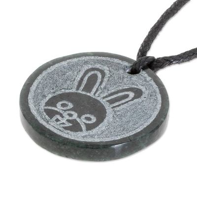 Alternate image for Jade Rabbit Pendant Necklace from Guatemala Qanil