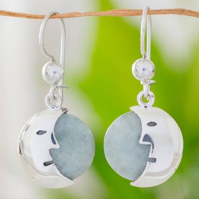 Alternate image for Jade dangle earrings Face of the Moon