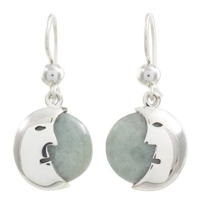 Alternate image for Jade dangle earrings Face of the Moon