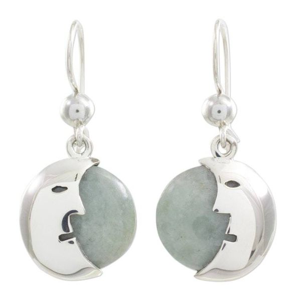 Alternate image for Jade dangle earrings Face of the Moon