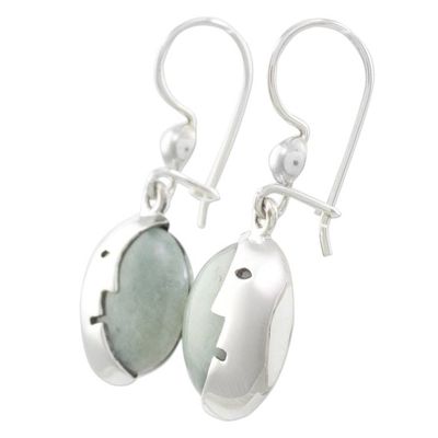 Alternate image for Jade dangle earrings Face of the Moon