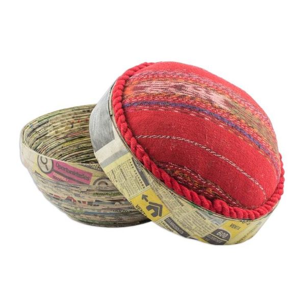Alternate image for Cotton and Recycled Paper Decorative Bowl from Guatemala Santiago Skirt
