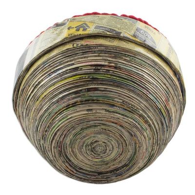Alternate image for Cotton and Recycled Paper Decorative Bowl from Guatemala Santiago Skirt