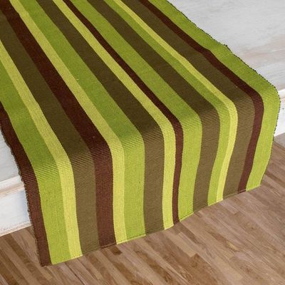 Primary image for Green Hand Woven Cotton Table Runner Guatemala Summer