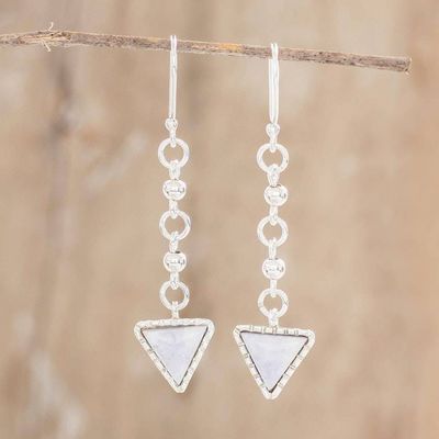 Alternate image for Pale Lilac and Silver Earrings Maya Chains in Lilac