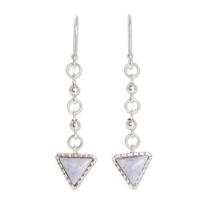 Alternate image for Pale Lilac and Silver Earrings Maya Chains in Lilac
