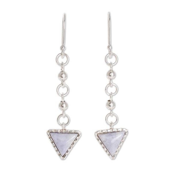 Alternate image for Pale Lilac and Silver Earrings Maya Chains in Lilac