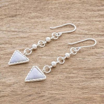 Alternate image for Pale Lilac and Silver Earrings Maya Chains in Lilac