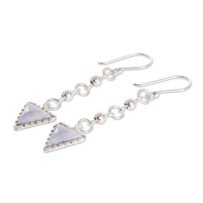 Alternate image for Pale Lilac and Silver Earrings Maya Chains in Lilac