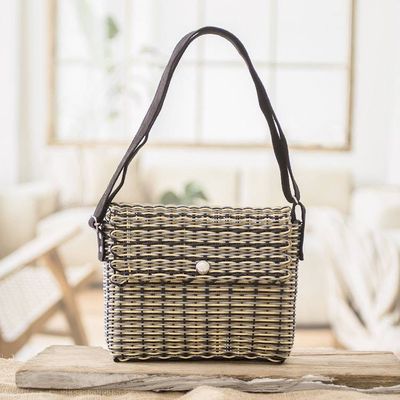 Alternate image for Eco-Friendly Handwoven Shoulder Bag in Warm Hues Environmental Glamour