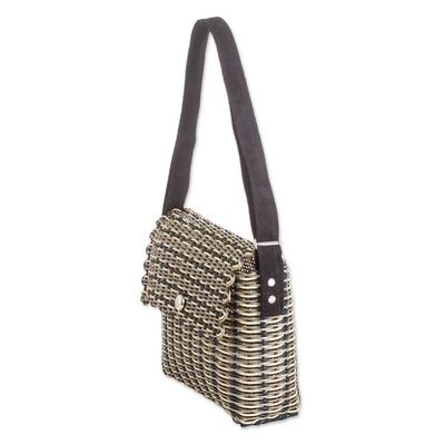 Alternate image for Eco-Friendly Handwoven Shoulder Bag in Warm Hues Environmental Glamour