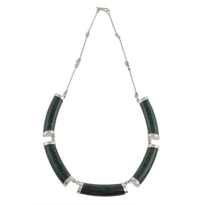 Alternate image for Jade Link Pendant Necklace in Dark Green from Guatemala Mayan Power in Dark Green